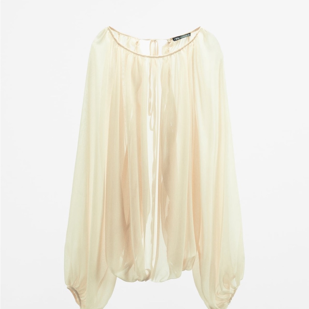 Zara Sheer Open Back Top - Picture 7 of 13